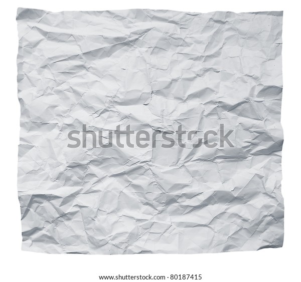 Big Square Crumpled Paper On White Stock Photo (edit Now) 80187415