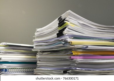 Big Stack Of Business Report Paper Files