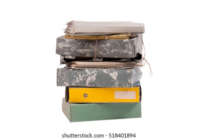 Big Stack Of Files Isolated In White