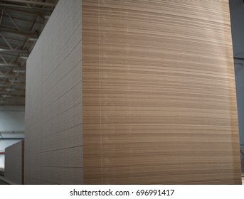 Big Stack Of MDF Boards. Medium Density Fibreboard.