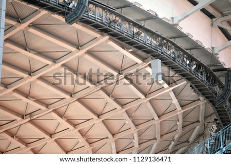 Big stadium steel plate roof ceiling structure with iron beams
