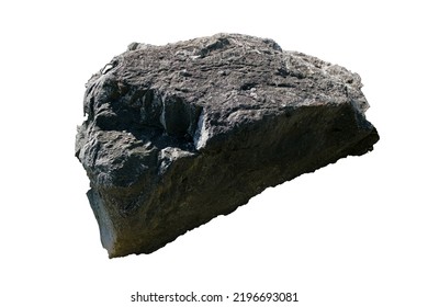 big stone boulder isolated on white background - Shutterstock ID 2196693081