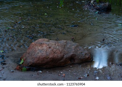 big stone in the stream