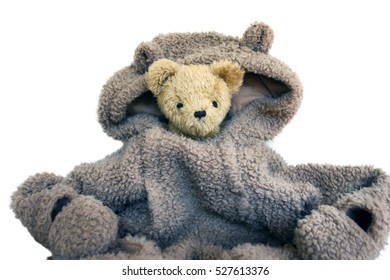 Too Big Suit. Uncomfortable In The Situation. This Teddy Bear Feel The Same. 