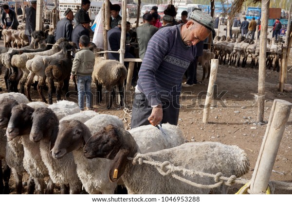 at the big Sunday market in Kashgar, Kashi,\
Xinjiang, China