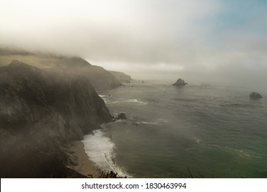 Big Sur Coastline During Very Foggy Morning 