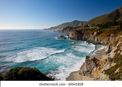 Big Sur Is A Sparsely Populated Region Of The Central California  Coast Where The Santa Lucia Mountains Rise Abruptly From The Pacific Ocean.