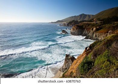 Big Sur Is A Sparsely Populated Region Of The Central California  Coast Where The Santa Lucia Mountains Rise Abruptly From The Pacific Ocean.