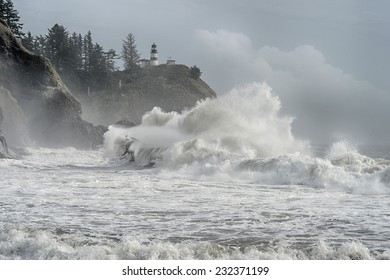 Big surf at Cape Disappointment Washington