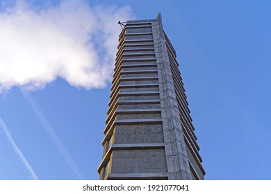 Big and tall concrete chimney at thermo plant