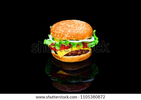 Similar – Image, Stock Photo fresh homemade burger Meat