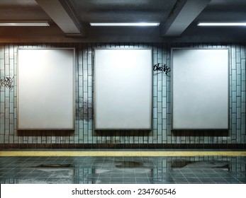 Big Three Vertical Poster On Metro Station