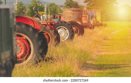 Big Tractor Wheels.tractor Tire, Selective Focus.