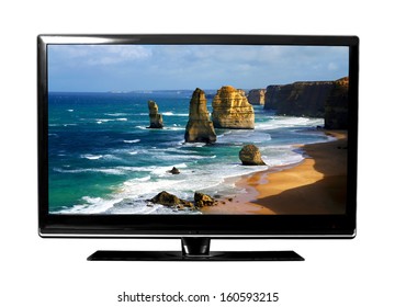 Big Tv Screen With Beautiful Australian Landscape..