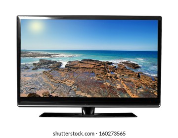 Big Tv Screen With Beautiful Landscape 