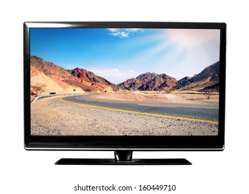 Big Tv Screen With Landscape