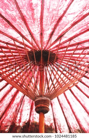 big umbrella red outdoor thai