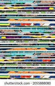 Big Vertical Stack Of Old Comic Books Background Pattern