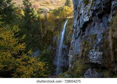 The Big Waterfall Of Le Mont Dore In The Auvergne