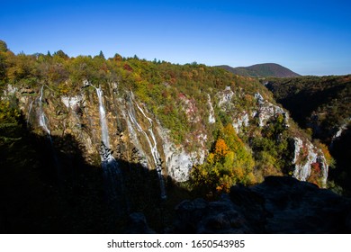 Big Waterfall - Part Of Plitvice Lakes, National Park In Croatia