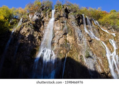 Big Waterfall - Plitvice Lakes, National Park In Croatia