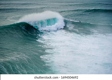 Big Wave Surfing Season In Nazare, Portugal. It's Very Famous Surf Spot