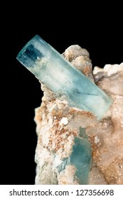 Big Well Formed Aquamarine Crystals On Matrix Rock. Birthstone For March. Healers Use Aquamarine For Problems Related To Thymus Gland And Fluid Retention. Found In Pakistan.