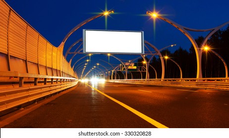 Big White Billboard On The Night Highway