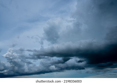 Big White Clouds On The Blue Sky, Nimbostratus Clouds, An Altostratus Cloud
