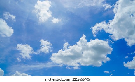 Big White Clouds On The Blue Sky, Nimbostratus Clouds, An Altostratus Cloud