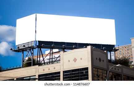 Big White Double Billboard In Big City.