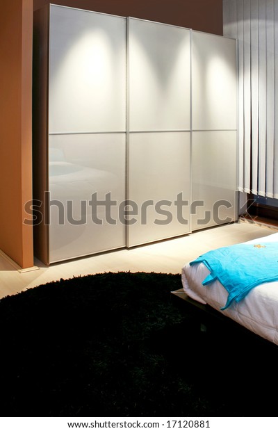 Big White Minimalism Style Dresser Bedroom Royalty Free Stock Image