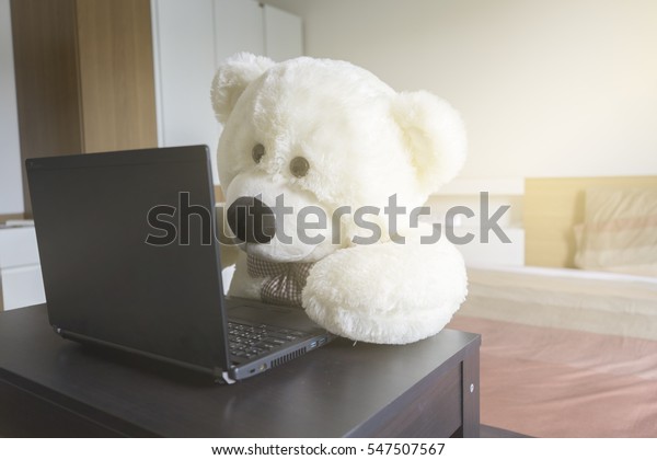 big teddy bear in bedroom