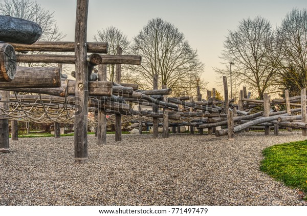 big wooden playground