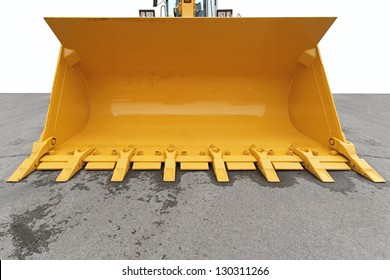 Big yellow bucket scoop at digger machine