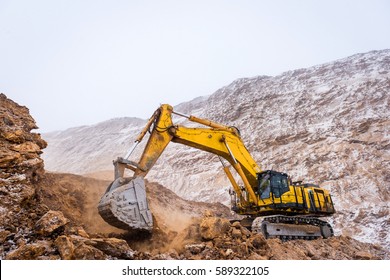 Big yellow excavator