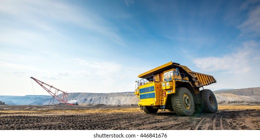 Big yellow mining truck - Shutterstock ID 446841676