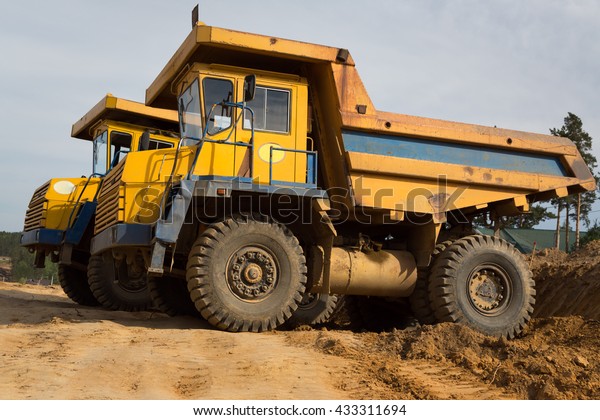 big yellow mining\
truck