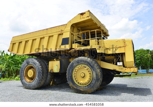 Big yellow mining\
truck.