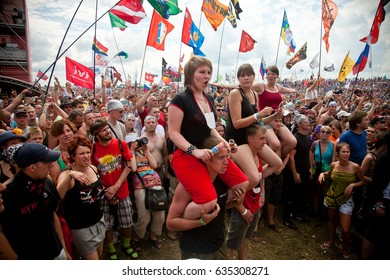 BIG ZAVIDOVO, Russia - July 7, 2012
People Attend Biggest Russian Rock Open-air Festival 