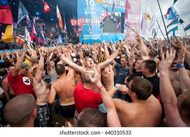 BIG ZAVIDOVO, Russia - July 8, 2012
People Attend Biggest Russian Rock Open-air Festival 