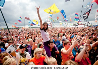 BIG ZAVIDOVO, Russia - July 8, 2012
People Attend Biggest Russian Rock Open-air Festival 