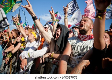 BIG ZAVIDOVO, Russia - July 8, 2012
People Attend Biggest Russian Rock Open-air Festival 