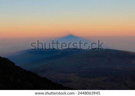 The biggest mountain shadow on the sunrise on Tenerife island