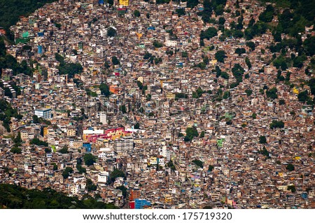 Biggest Slum in South America, Favela da Rocinha, Located in Mountains of Rio de Janeiro, Brazil