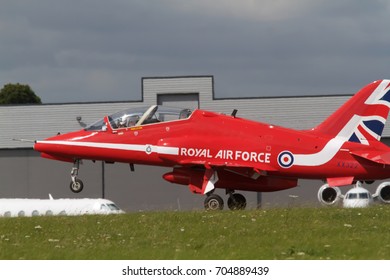 Biggin Hill,UK,August 20th 2017,The World Famous Red Arrows Display At The London Biggin Hill Airport Festival Of Flight