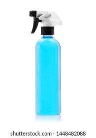 Bight Blue Liquid In Plastic Bottle