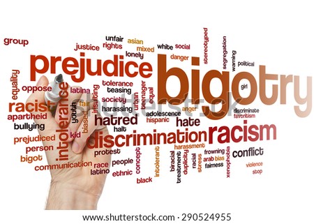 Bigotry word cloud concept