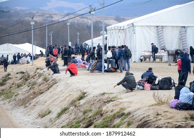 Bihac, Bosnia And Herzegovina 21 Dec 2020: Refugee Camp Lipa. More Than 1200 Migrants Living Under The Tents In Western Bosnia. Balkan Route. 