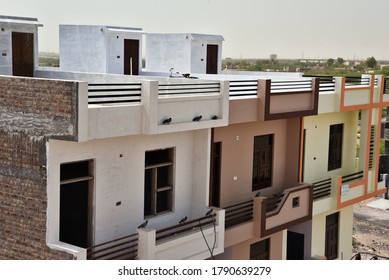 Bikaner, Rajasthan / India, July 20,2020: Beautiful Three Houses On A Plot